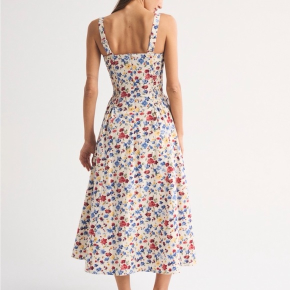 A&F Bra-Free Dylan Midi Dress in Cream Floral, NWT, size S - Picture 3 of 9